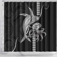 Kanaloa Aloha Hawaii Shower Curtain Humpback Whale Octopus Tattoo Kakau Pattern LT14 - Polynesian Pride