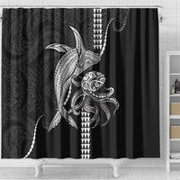 Kanaloa Aloha Hawaii Shower Curtain Humpback Whale Octopus Tattoo Kakau Pattern LT14 - Polynesian Pride