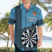 Personalised Fiji Darts Hawaiian Shirt Fijian Tapa Pattern - Blue LT14 - Polynesian Pride