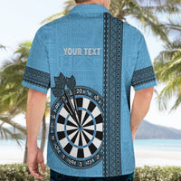 Personalised Fiji Darts Hawaiian Shirt Fijian Tapa Pattern - Blue LT14 - Polynesian Pride