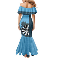 Personalised Fiji Darts Mermaid Dress Fijian Tapa Pattern - Blue LT14 - Polynesian Pride