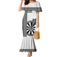 Personalised Fiji Darts Mermaid Dress Fijian Tapa Pattern - White LT14 Women White - Polynesian Pride