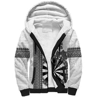 Personalised Fiji Darts Sherpa Hoodie Fijian Tapa Pattern - White LT14 Unisex White - Polynesian Pride