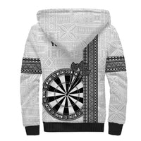 Personalised Fiji Darts Sherpa Hoodie Fijian Tapa Pattern - White LT14 - Polynesian Pride
