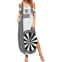 Personalised Fiji Darts Summer Maxi Dress Fijian Tapa Pattern - White LT14 Women White - Polynesian Pride