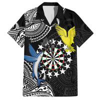 Personalised Cook Islands Darts Hawaiian Shirt Kuki Airani Tribal Pattern LT14 Black - Polynesian Pride