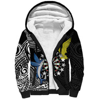 Personalised Cook Islands Darts Sherpa Hoodie Kuki Airani Tribal Pattern LT14 Unisex Black - Polynesian Pride