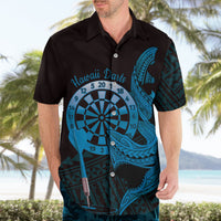 Aloha Hawaii Darts Hawaiian Shirt Dart Board With Polynesian Shark - Blue LT14 - Polynesian Pride