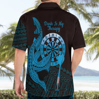 Aloha Hawaii Darts Hawaiian Shirt Dart Board With Polynesian Shark - Blue LT14 - Polynesian Pride