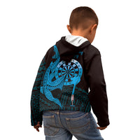 Aloha Hawaii Darts Kid Hoodie Dart Board With Polynesian Shark - Blue LT14 - Polynesian Pride