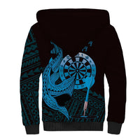 Aloha Hawaii Darts Sherpa Hoodie Dart Board With Polynesian Shark - Blue LT14 - Polynesian Pride