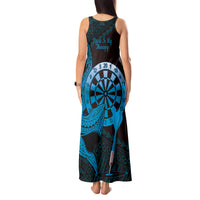 Aloha Hawaii Darts Tank Maxi Dress Dart Board With Polynesian Shark - Blue LT14 - Polynesian Pride