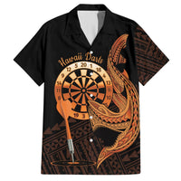 Aloha Hawaii Darts Hawaiian Shirt Dart Board With Polynesian Shark - Gold LT14 Gold - Polynesian Pride