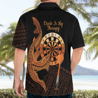Aloha Hawaii Darts Hawaiian Shirt Dart Board With Polynesian Shark - Gold LT14 - Polynesian Pride