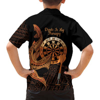Aloha Hawaii Darts Hawaiian Shirt Dart Board With Polynesian Shark - Gold LT14 - Polynesian Pride