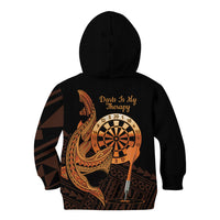 Aloha Hawaii Darts Kid Hoodie Dart Board With Polynesian Shark - Gold LT14 - Polynesian Pride