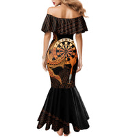Aloha Hawaii Darts Mermaid Dress Dart Board With Polynesian Shark - Gold LT14 - Polynesian Pride