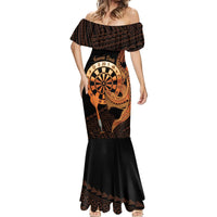 Aloha Hawaii Darts Mermaid Dress Dart Board With Polynesian Shark - Gold LT14 - Polynesian Pride