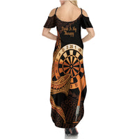 Aloha Hawaii Darts Summer Maxi Dress Dart Board With Polynesian Shark - Gold LT14 - Polynesian Pride