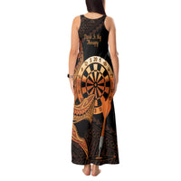 Aloha Hawaii Darts Tank Maxi Dress Dart Board With Polynesian Shark - Gold LT14 - Polynesian Pride