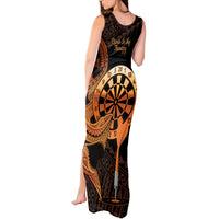 Aloha Hawaii Darts Tank Maxi Dress Dart Board With Polynesian Shark - Gold LT14 - Polynesian Pride