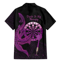 Aloha Hawaii Darts Family Matching Mermaid Dress and Hawaiian Shirt Dart Board With Polynesian Shark - Purple