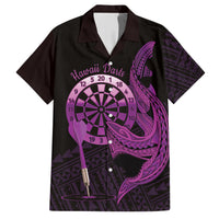 Aloha Hawaii Darts Hawaiian Shirt Dart Board With Polynesian Shark - Purple LT14 Purple - Polynesian Pride