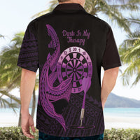 Aloha Hawaii Darts Hawaiian Shirt Dart Board With Polynesian Shark - Purple LT14 - Polynesian Pride