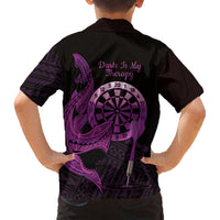 Aloha Hawaii Darts Hawaiian Shirt Dart Board With Polynesian Shark - Purple LT14 - Polynesian Pride