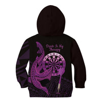 Aloha Hawaii Darts Kid Hoodie Dart Board With Polynesian Shark - Purple LT14 - Polynesian Pride