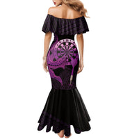 Aloha Hawaii Darts Mermaid Dress Dart Board With Polynesian Shark - Purple LT14 - Polynesian Pride