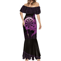 Aloha Hawaii Darts Mermaid Dress Dart Board With Polynesian Shark - Purple LT14 - Polynesian Pride
