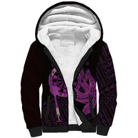 Aloha Hawaii Darts Sherpa Hoodie Dart Board With Polynesian Shark - Purple LT14 Unisex Purple - Polynesian Pride