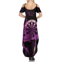 Aloha Hawaii Darts Summer Maxi Dress Dart Board With Polynesian Shark - Purple LT14 - Polynesian Pride