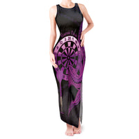 Aloha Hawaii Darts Tank Maxi Dress Dart Board With Polynesian Shark - Purple LT14 Women Purple - Polynesian Pride