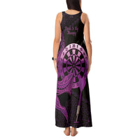 Aloha Hawaii Darts Tank Maxi Dress Dart Board With Polynesian Shark - Purple LT14 - Polynesian Pride