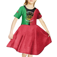 Personalised Vanuatu Darts Kid Short Sleeve Dress Happiness Is A Tight Threesome Sand Drawing Art