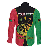 Personalised Vanuatu Darts Long Sleeve Button Shirt Happiness Is A Tight Threesome Sand Drawing Art LT14 - Polynesian Pride
