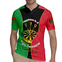Personalised Vanuatu Darts Rugby Jersey Happiness Is A Tight Threesome Sand Drawing Art