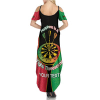 Personalised Vanuatu Darts Summer Maxi Dress Happiness Is A Tight Threesome Sand Drawing Art LT14 - Polynesian Pride