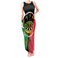 Personalised Vanuatu Darts Tank Maxi Dress Happiness Is A Tight Threesome Sand Drawing Art LT14 Women Red - Polynesian Pride