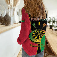 Personalised Vanuatu Darts Women Casual Shirt Happiness Is A Tight Threesome Sand Drawing Art