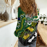 Personalised New Zealand And Australia Women Casual Shirt Aboriginal Mix Aotearoa Maori Unique Style LT14 - Polynesian Pride