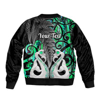 Personalised New Zealand Bomber Jacket Te Manaia Mangopare Maori And Fern Green Style LT14 - Polynesian Pride