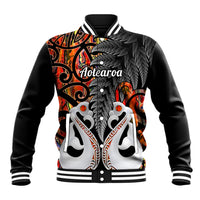 Personalised New Zealand Baseball Jacket Te Manaia Mangopare Maori And Fern Orange Style LT14 Unisex Orange - Polynesian Pride