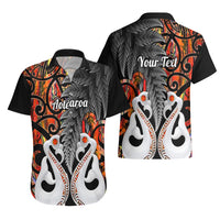 Personalised New Zealand Hawaiian Shirt Te Manaia Mangopare Maori And Fern Orange Style LT14 - Polynesian Pride