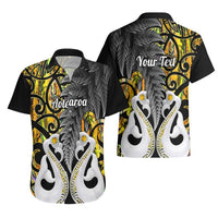 Personalised New Zealand Hawaiian Shirt Te Manaia Mangopare Maori And Fern Gold Style LT14 - Polynesian Pride