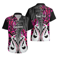 Personalised New Zealand Hawaiian Shirt Te Manaia Mangopare Maori And Fern Pink Style LT14 - Polynesian Pride
