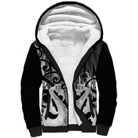 Personalised New Zealand Sherpa Hoodie Te Manaia Mangopare Maori And Fern Black Style LT14 Unisex Black - Polynesian Pride