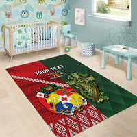 Custom Samoa And Ireland Rugby Area Rug Ikale Tahi With Shamrocks